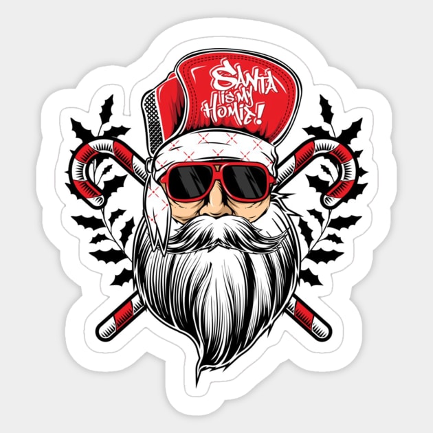 Santa Is My Homie Sticker by underrate